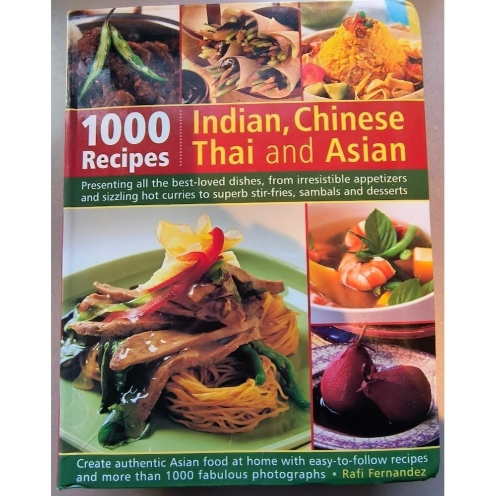1000 Indian Chinese‎ Thai and Asian Recipes Cookbook Laminated Paperback